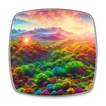A technicolor world of vibrant colors - Viereckiger Kühlschrankmagnet - Weiß - Vorne