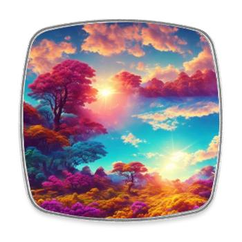A vibrant technicolor planet - Viereckiger Kühlschrankmagnet - Weiß - Vorne