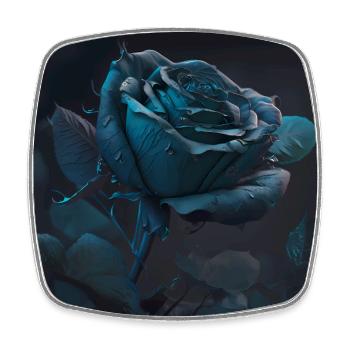 Portrait d’une rose bleue - Magnet carré - blanc - Devant