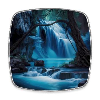 Waterfall - Square fridge magnet - white - Front