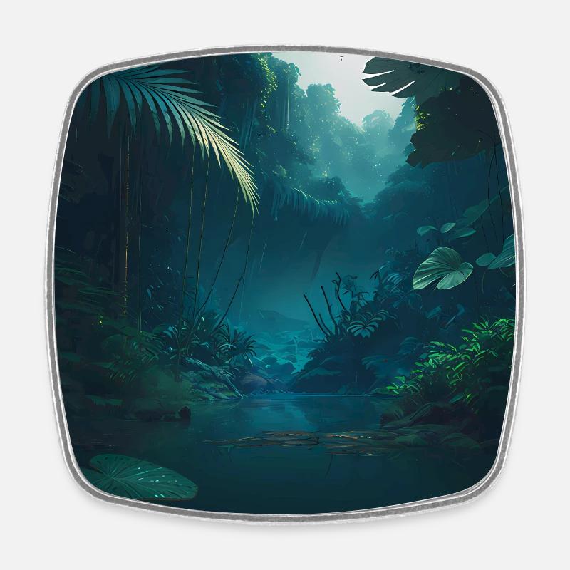 Jungle - Magnet carré - blanc