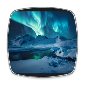 Aurora borealis - Square fridge magnet - white - Front