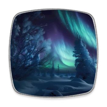 Northern Lights Aurora - Square fridge magnet - white - Front