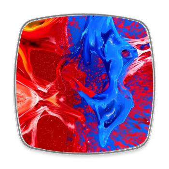 KI Kunstwerk - Viereckiger Kühlschrankmagnet - Weiß - Vorne