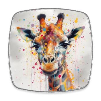 Modern & Colourful Giraffe Wall Art by Bodhi - Square fridge magnet - white - Front