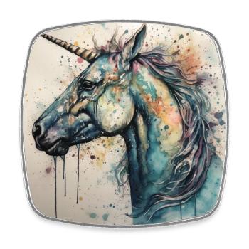 Colorful Contemporary Unicorn Art by Bodhi - Square fridge magnet - white - Front