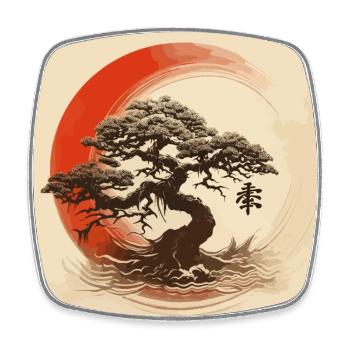 Bonsai Enso Japan - Square fridge magnet - white - Front