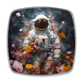 L’astronaute fleurit Infinity - Magnet carré - blanc - Devant