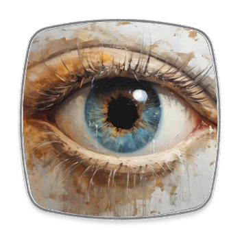 Auge Gemälde - Viereckiger Kühlschrankmagnet - Weiß - Vorne