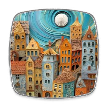 Papier Stadt - Viereckiger Kühlschrankmagnet - Weiß - Vorne