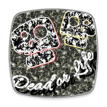 Dead or Life - Viereckiger Kühlschrankmagnet - Weiß - Vorne