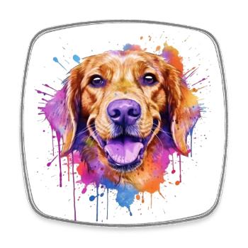 Ein farbenfroher Hund im Watercolor Style - Viereckiger Kühlschrankmagnet - Weiß - Vorne