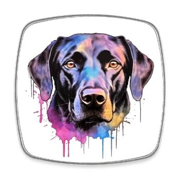 Ein farbenfroher Labrador im Watercolor Style - Viereckiger Kühlschrankmagnet - Weiß - Vorne