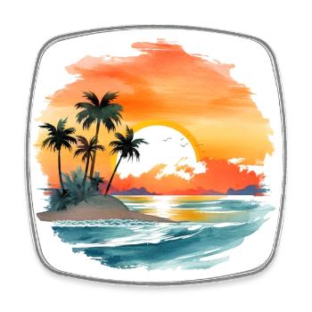 Einfach nur Sommer, Sonne und Strand - Viereckiger Kühlschrankmagnet - Weiß - Vorne