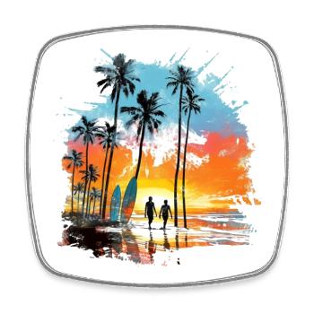 Einfach nur Sommer, Sonne und Strand - Viereckiger Kühlschrankmagnet - Weiß - Vorne