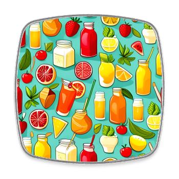 Leckeres Sommerlimonaden-Muster - Viereckiger Kühlschrankmagnet - Weiß - Vorne