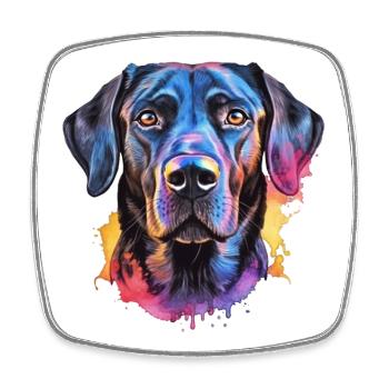 Ein farbenfroher Labrador - Viereckiger Kühlschrankmagnet - Weiß - Vorne