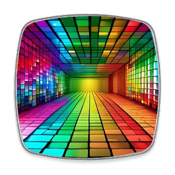 3D-Regenbogen-Quadrate - Viereckiger Kühlschrankmagnet - Weiß - Vorne