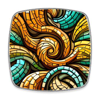 Triskelion-Mosaik - Viereckiger Kühlschrankmagnet - Weiß - Vorne