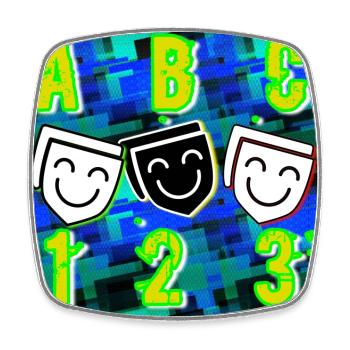 ABC_123 - Square fridge magnet - white - Front