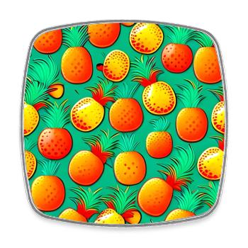 Ananas-Paradies - Viereckiger Kühlschrankmagnet - Weiß - Vorne