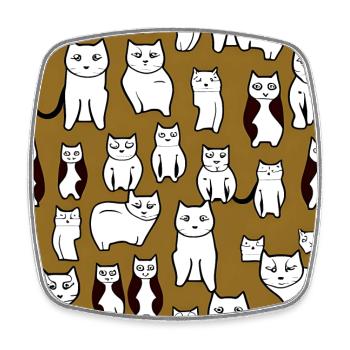 Modèle d’amoureux des chats - Magnet carré - blanc - Devant