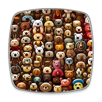 Cuddly Teddy Bears Pattern - Square fridge magnet - white - Front