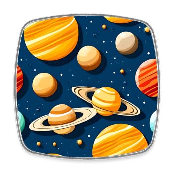 Freaky Solar System Pattern - Square fridge magnet - white - Front