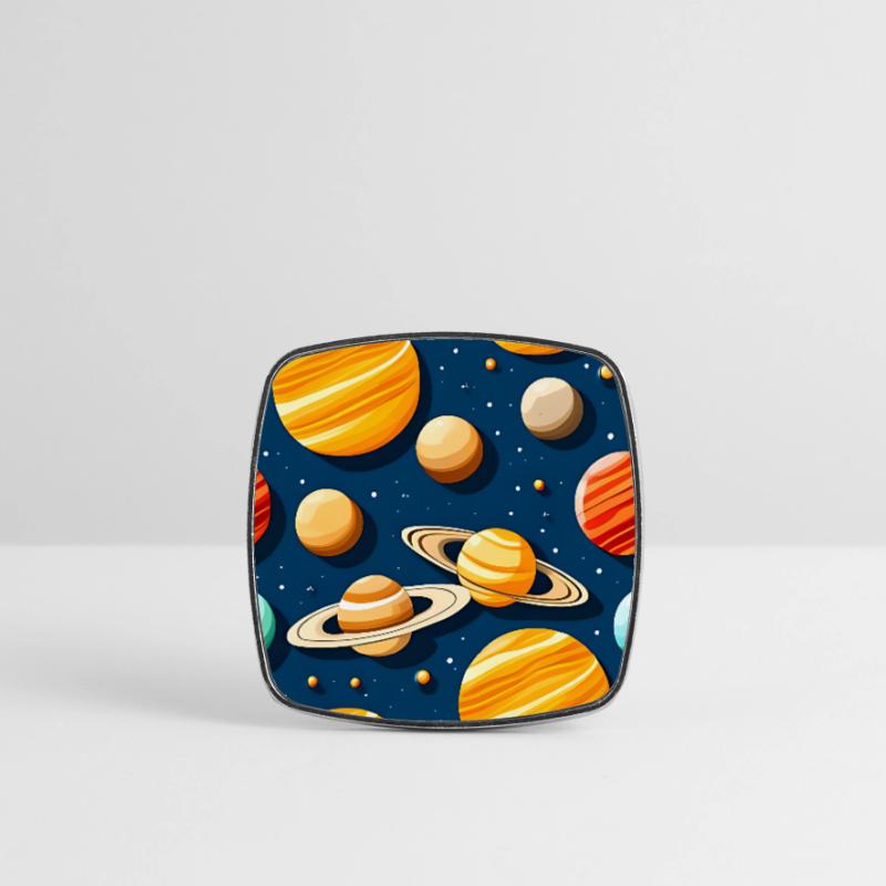Freaky Solar System Pattern Square fridge magnet