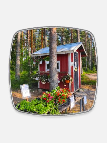 Roadside Shop - Square fridge magnet - white