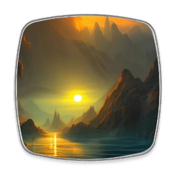 Sonnenuntergang - Viereckiger Kühlschrankmagnet - Weiß - Vorne