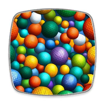 Sphères de mosaïque arc-en-ciel - Magnet carré - blanc - Devant