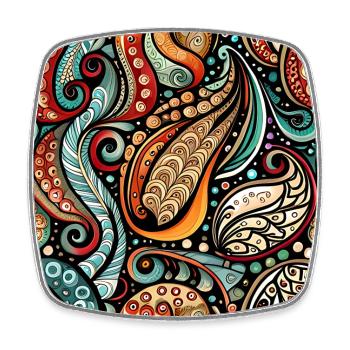 Zentangle Paisley Pattern - Square fridge magnet - white - Front