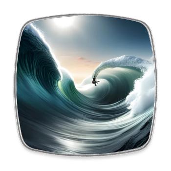 Surfing tubewave - Viereckiger Kühlschrankmagnet - Weiß - Vorne