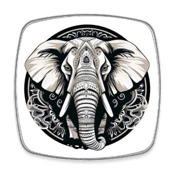 Elefant - Viereckiger Kühlschrankmagnet - Weiß - Vorne