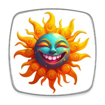 Funnysun - Viereckiger Kühlschrankmagnet - Weiß - Vorne