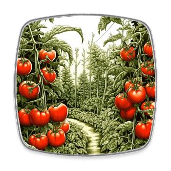 Tomatenpflanzen - Viereckiger Kühlschrankmagnet - Weiß - Vorne