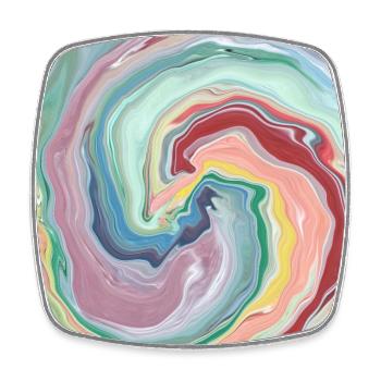 Chakra Circles in the Flow of Life Abstract Must - Square fridge magnet - white - Front