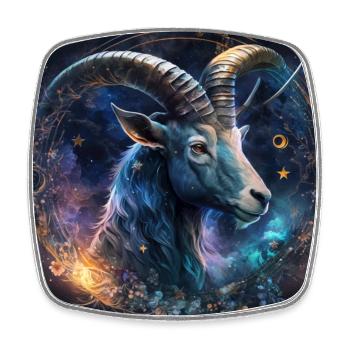 Capricorne zodiaque signe - galaxy - Magnet carré - blanc - Devant
