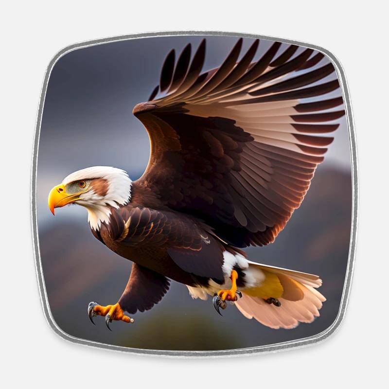 Aigle - Magnet carré - blanc