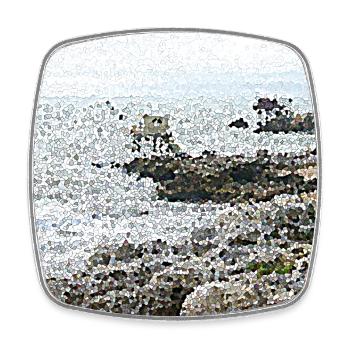 Les cabanes de pêcheurs - Magnet carré - blanc - Devant