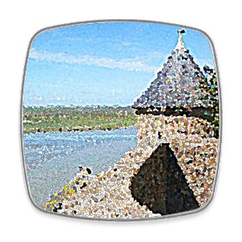 Mount Wonder und sein Turm - Viereckiger Kühlschrankmagnet - Weiß - Vorne