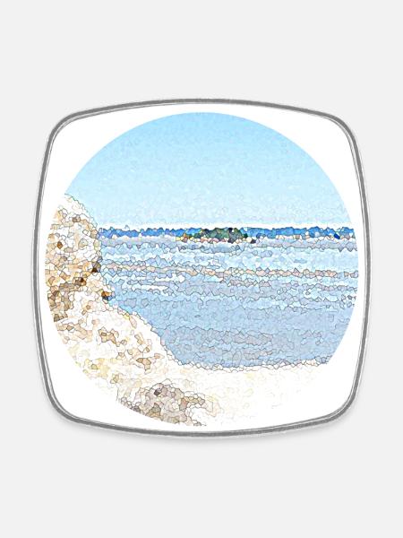 The bay and its island in Normandy - Square fridge magnet - white
