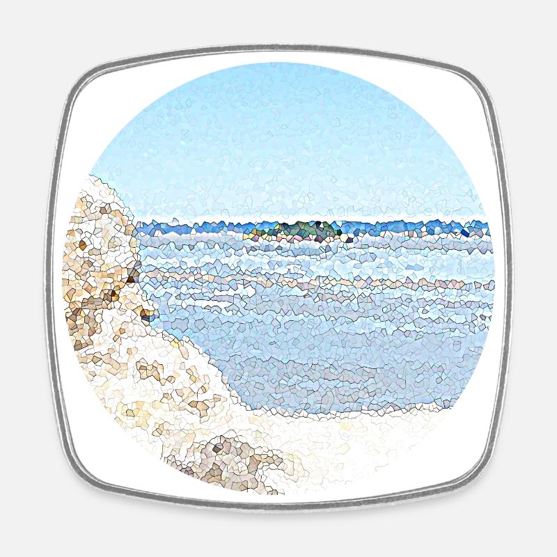 The bay and its island in Normandy - Square fridge magnet - white