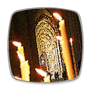 The flames of divinity - Square fridge magnet - white - Front