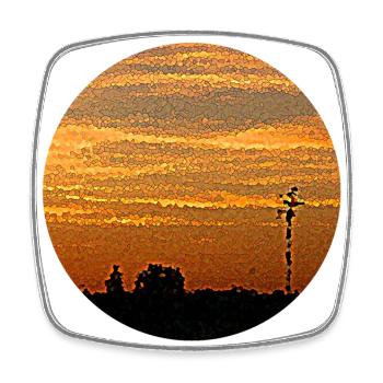 The golden sky in summer - Square fridge magnet - white - Front