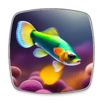 Guppy - Viereckiger Kühlschrankmagnet - Weiß - Vorne