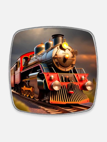 Locomotive - Square fridge magnet - white
