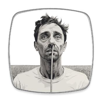 crazy man - Square fridge magnet - white - Front