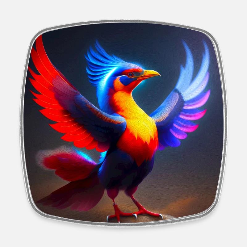 Phoenix - Square fridge magnet - white